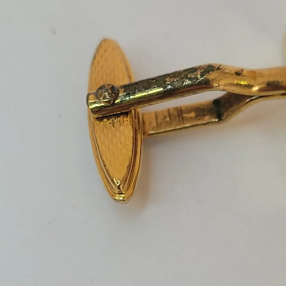 Dunhill D Cufflinks Gold Onyx Black Tone Logo Square Designer Logo Vintage Fair